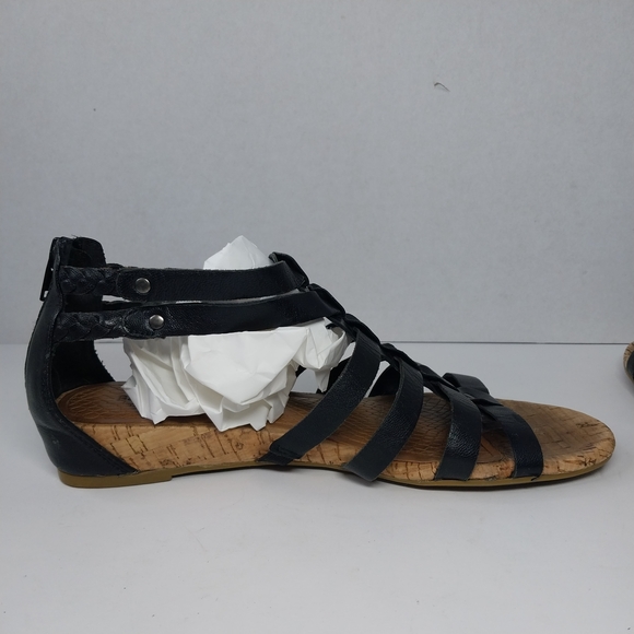 Baretaps Gweneth Strappy Black Leather Casual Sandals Size 7.5 Gladiator Shoes - Picture 10 of 15